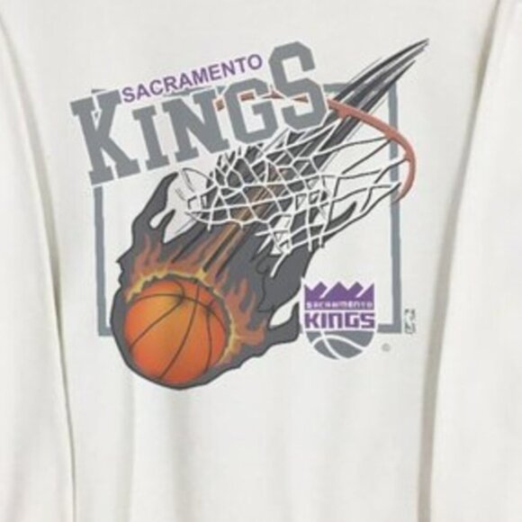 Vtg 90s Sacramento Kings Basketball Logo Sweatshirt, NBA Sacramento Kings - Picture 3 of 4